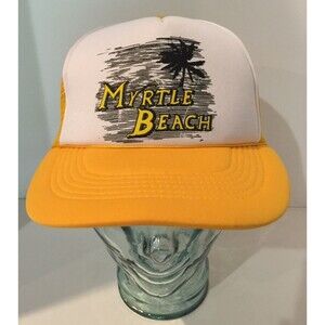Vintage Myrtle Beach South Carolina Trucker Hat Cap - Mesh Back -Snapback
